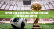 世界杯足球竞猜违法吗-世界杯足球盛宴，竞猜不可逾界的线