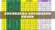 世界杯竞猜足彩算法-世界杯竞猜足彩的智慧算法探秘