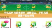 手机如何竞猜世界杯-玩转指尖，手机竞猜世界杯的新乐趣