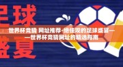 世界杯竞猜 网址推荐-绝佳观的足球盛宴——世界杯竞猜网址的精选指南