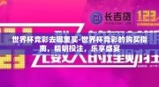 世界杯竞彩去哪里买-世界杯竞彩的购买指南，精明投注，乐享盛宴