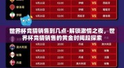 世界杯竞猜销售到几点-解锁激情之夜，世界杯竞猜销售的黄金时间段探索