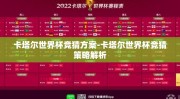 卡塔尔世界杯竞猜方案-卡塔尔世界杯竞猜策略解析