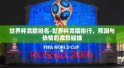 世界杯竞猜排名-世界杯竞猜排行，预测与热情的激烈碰撞