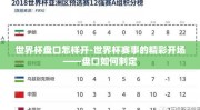 世界杯盘口怎样开-世界杯赛事的精彩开场——盘口如何制定