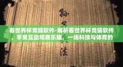 看世界杯竞猜软件-解析看世界杯竞猜软件，享受互动观赛乐趣，一场科技与体育的完美邂逅