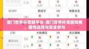 澳门世界杯竞猜平台-澳门世界杯竞猜指南，理性选择与安全参与