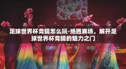 足球世界杯竞猜怎么玩-绝胜赛场，解开足球世界杯竞猜的魅力之门