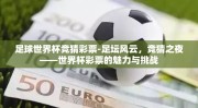 足球世界杯竞猜彩票-足坛风云，竞猜之夜——世界杯彩票的魅力与挑战