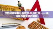 世界杯竞猜有什么软件-智赢时刻 —— 读懂世界杯竞猜的奥秘