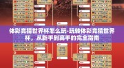 体彩竞猜世界杯怎么玩-玩转体彩竞猜世界杯，从新手到高手的完全指南