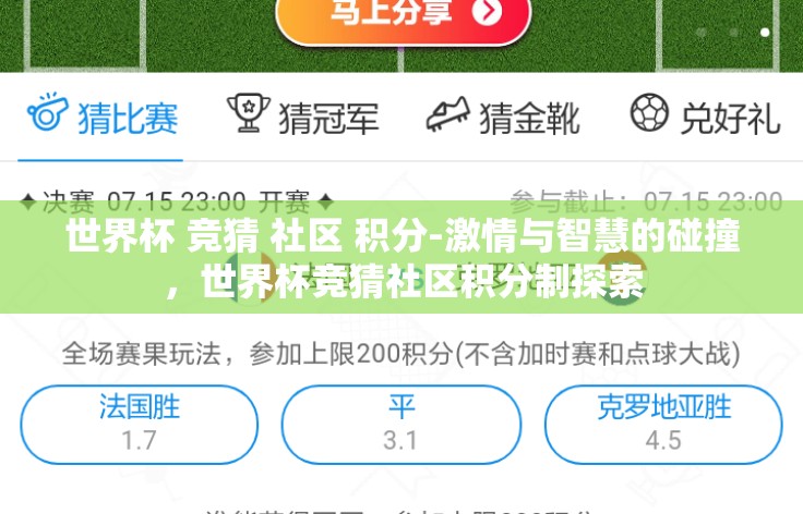 世界杯 竞猜 社区 积分-激情与智慧的碰撞,世界杯竞猜社区积分制探索 世界杯 竞猜 社区 积分-激情与智慧的碰撞,世界杯竞猜社区积分制探索
