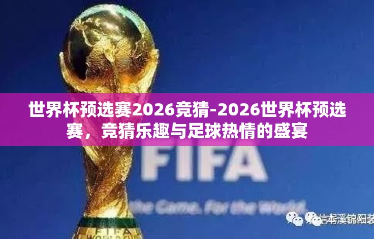 世界杯预选赛2026竞猜-2026世界杯预选赛，竞猜乐趣与足球热情的盛宴