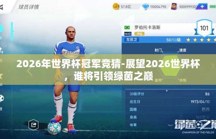 2026年世界杯冠军竞猜-展望2026世界杯，谁将引领绿茵之巅